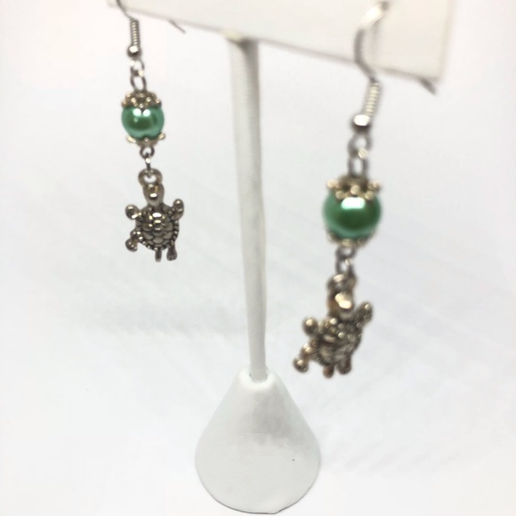 {3 for $20} sea turtle dangle earrings with pearls - Picture 4 of 4